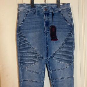 NEW NWT NOBO NO BOUNDARIES NWT HIGH RISE SUPER SCULPTING MOTO JEANS SIZE 11